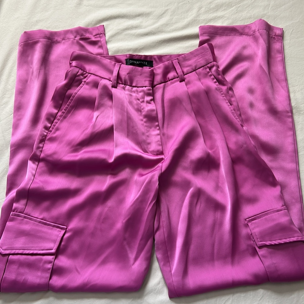 Dynamite Satin Cargo Pants